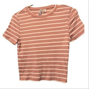 H&M Divided Basic Blush pink Cotton Crop Top Med